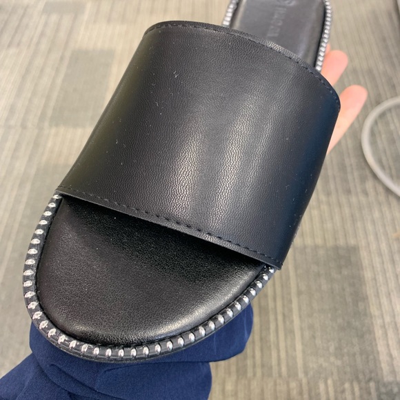 Black leather studded sandal - Picture 4 of 5